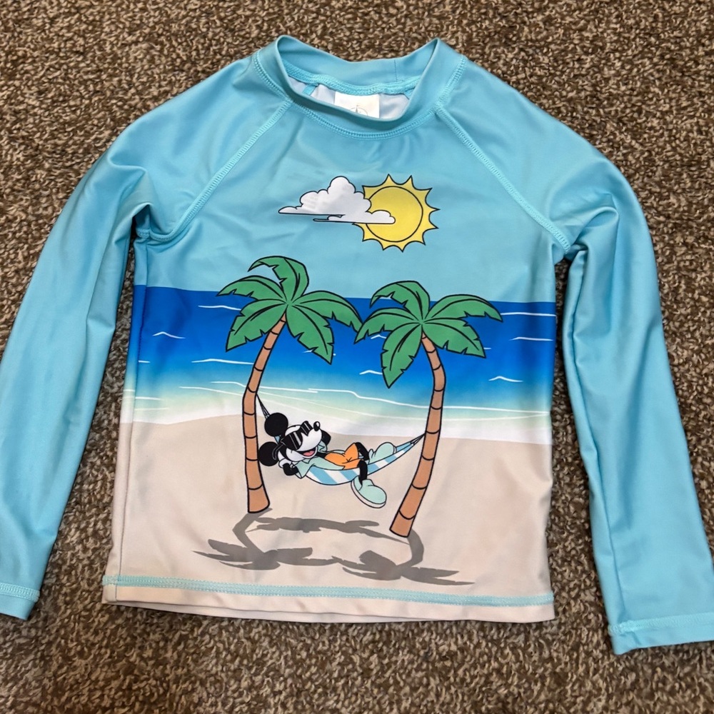 Disney Mickey Blue Kids Swim Rashguard top